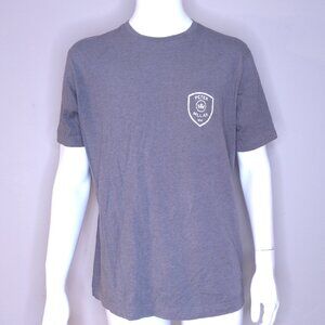 PETER MILLAR T-Shirt MEDIUM Crew Neck GRAY Grey White GRAPHIC TEE Crown Size M